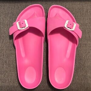 Birkenstock Pink Buckle Slides